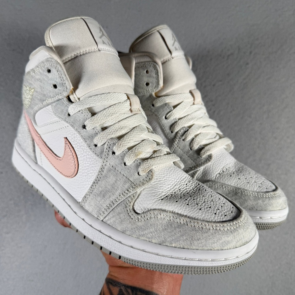 Jordan 1 Mid Particle Grey Terra Blush Womens 9.5 Sneakers DN4045-001